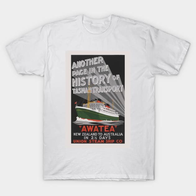 Awatea New Zealand Vintage Poster 1930 T-Shirt by vintagetreasure